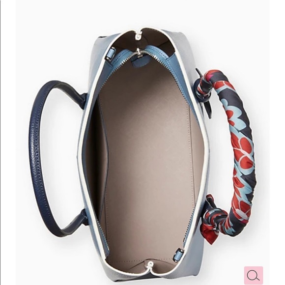 Kate Spade Blue Shoulder Bag with Scarf Accent - Picture 7 of 9